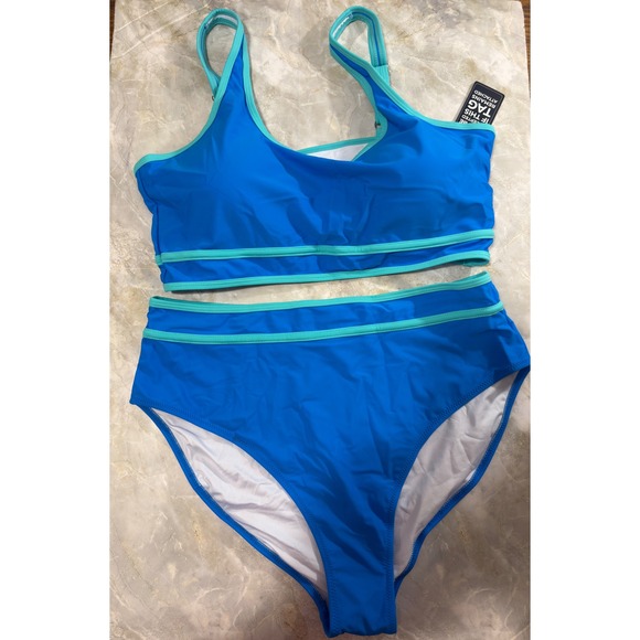 BMJL Blue High Waisted Bikini Set Two Piece Swimsuit XL - Picture 1 of 10